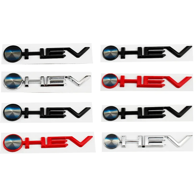 Car 3D Metal HEV Logo Trunk Emblem Badge Decals Sticker For Toyota Camry 9th 2024 Highlander Granvia Sienna Avalon Accessories