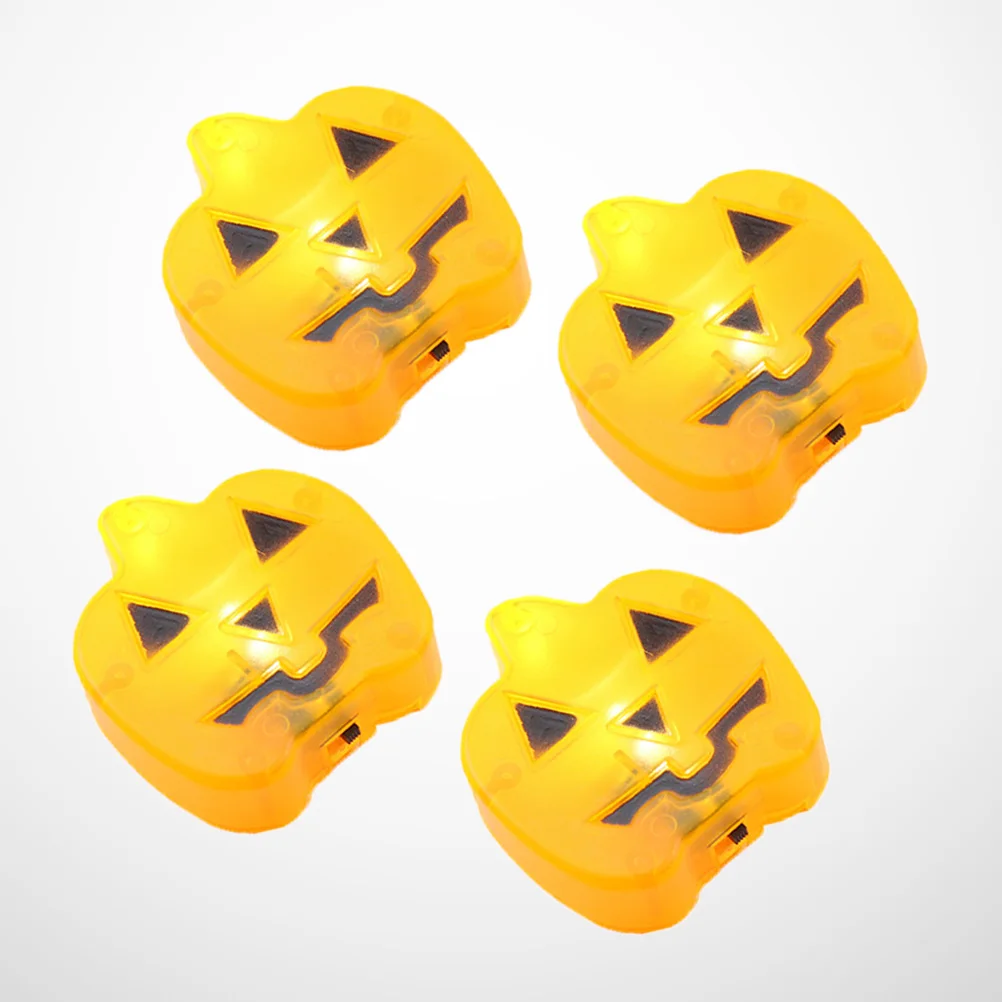 

4 Pcs Pumpkin Lantern Colored Light LED Lamp Halloween Mini Lights Decor Decorate