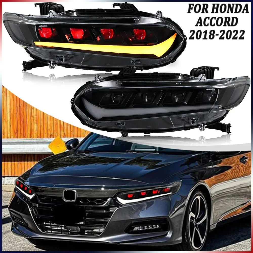 

1Set Devil Eye LED Headlights Assembly For Honda Accord 10Th 2018-2022 Front Head Lamp Assembly DRL Headlamp Accessories