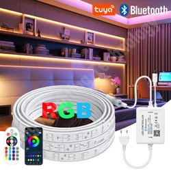 30 m 50 m 100 m 220 V taśmy Led RGB SMD 5050 IP67 wodoodporna elastyczna taśma pilot na podczerwień/bluetooth/wifi sterowanie z wtyczką EU