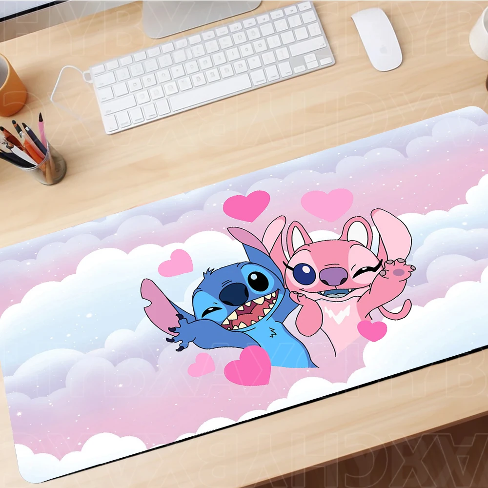 Kawaii Stitch Anime Mouse Pad Large PC Cartoon Gaming Accessories Protector Office Laptop Non Slip Gamer Cabinet Desk Mat Carpet