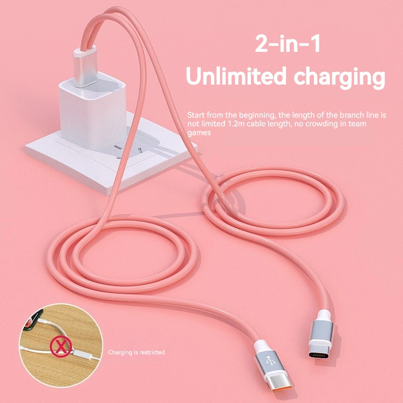 Cable de carga Universal USB tipo C, Cable de sincronización de datos rápida 6A para coches Huawei Android, Cable de carga de teléfono independiente