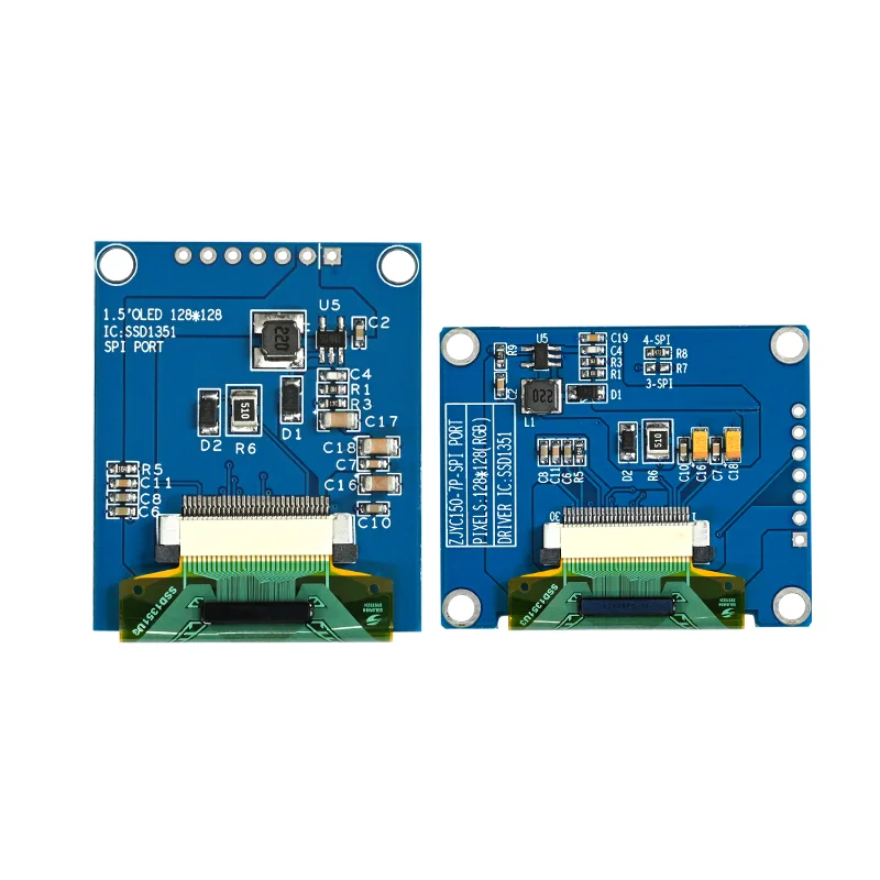 Módulo de exibição OLED colorido de 1,5 polegadas com resolução 128 * 128 SSD1351 Driver SPI Interface 7Pin