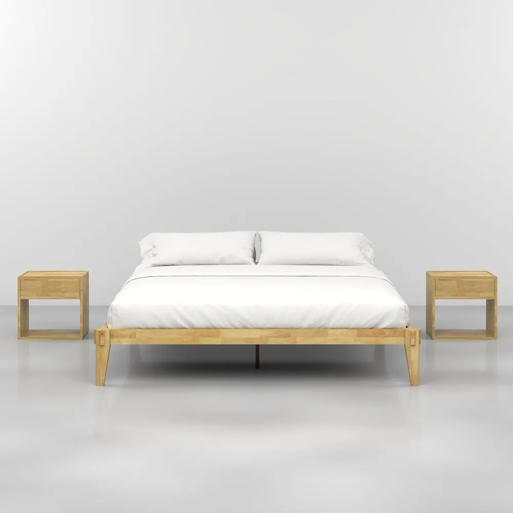 King Bed Frame  Platform Bed Slat Support  No Box Spring Needed  Easy Assembly Minimalist & Modern Style