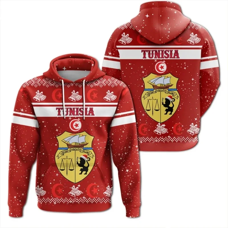 Africa Country Tunisia Nation Flag Pullover Hoodie For Men Women Full Print Tunisia Emblem Coat Sweatshirt Clothes Sudadera Coat