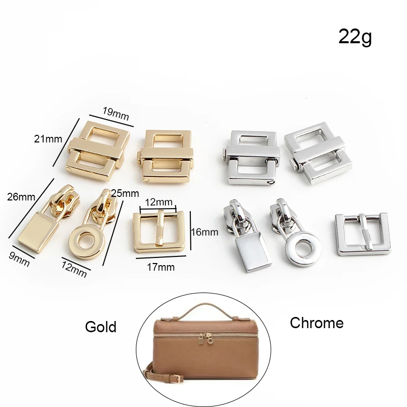 1-5 sets 2 colors 36*28mm gold chrome durable rectangle a set of lock for woman handbag with eyelets key lock purse accessories