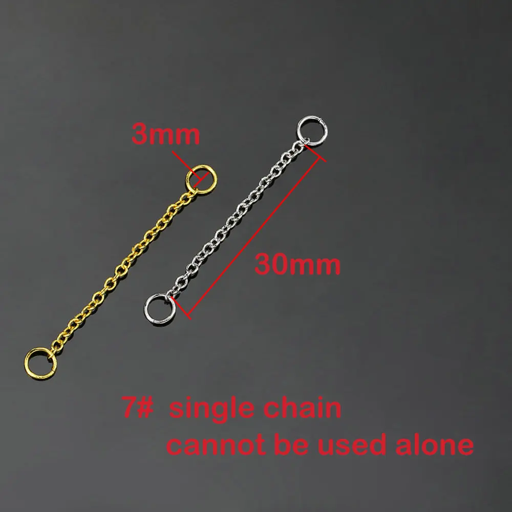 1PC Link Chain Ear Piercing Nose Hinged Earring with Round Zricon Pendant Ins Fashion Gold Color Piercing Chains Body Jewelry