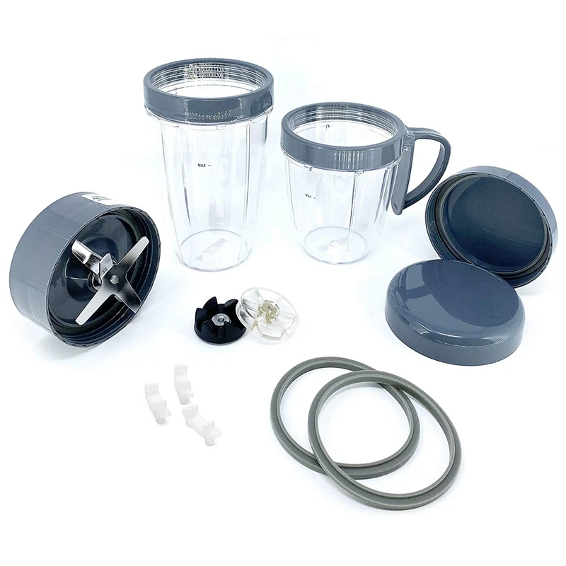 

NEW-Premium Accessory Kit Compatible For Nutribullet 900W/600W Series, Cups & Blade & Resealable Lid Pads Replacement Parts