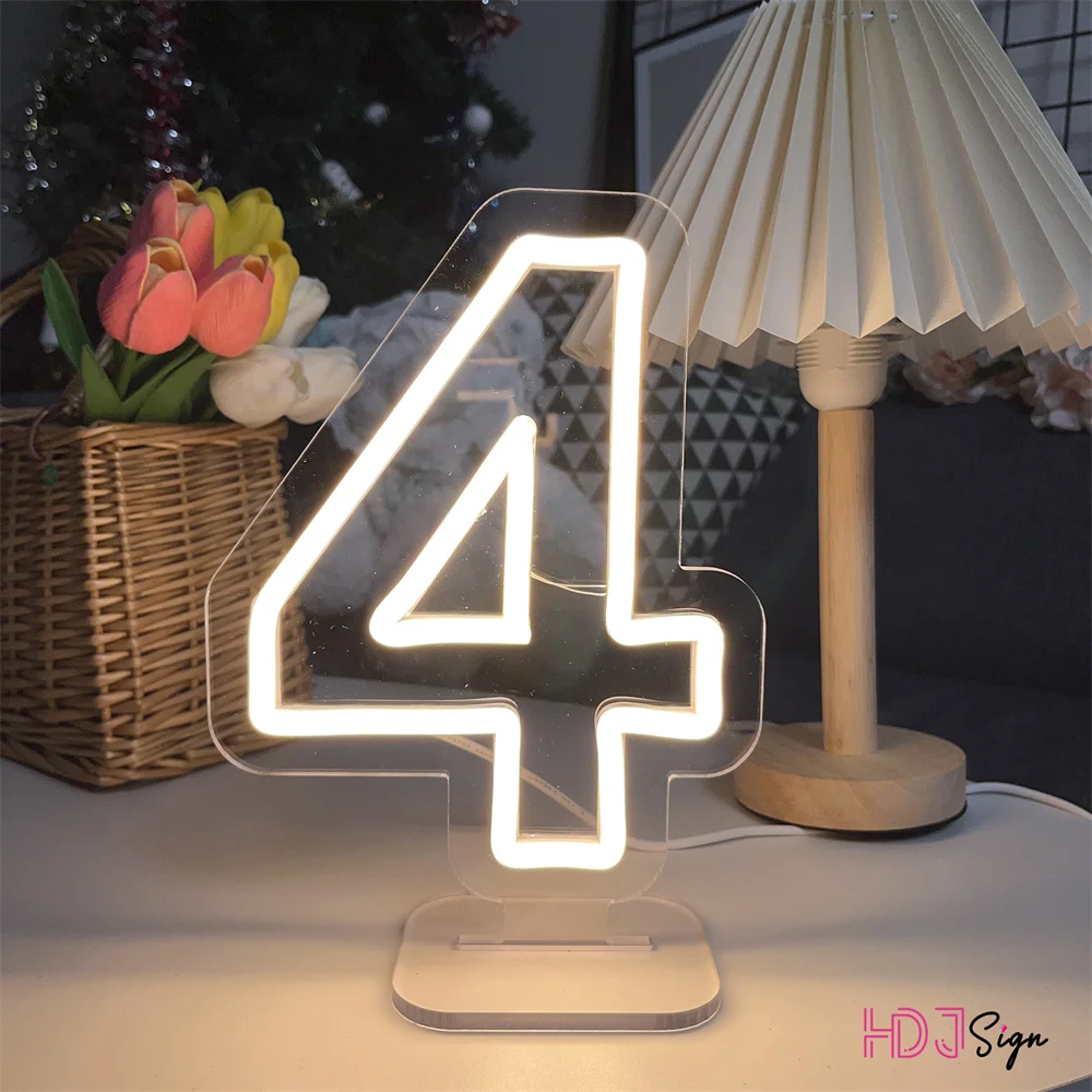 1-10 Hochzeit Zahlen Neon Lichter Zeichen Geburtstage Home Decor Raum Dekoration Schreibtisch Lichter Schlafzimmer Neon Lampen Led leuchtende Zeichen