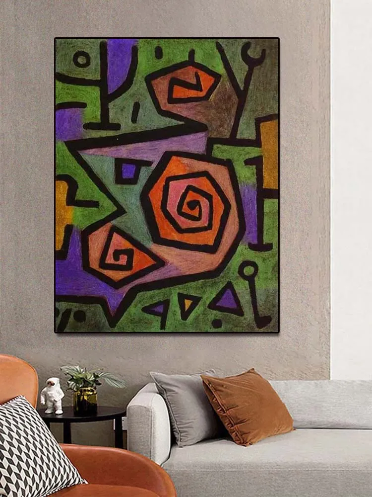 

Heroic Roses by Paul Klee,Abstract oil painting,Handmade flower oil painting,Famous oil painting replica,Room decoration picture