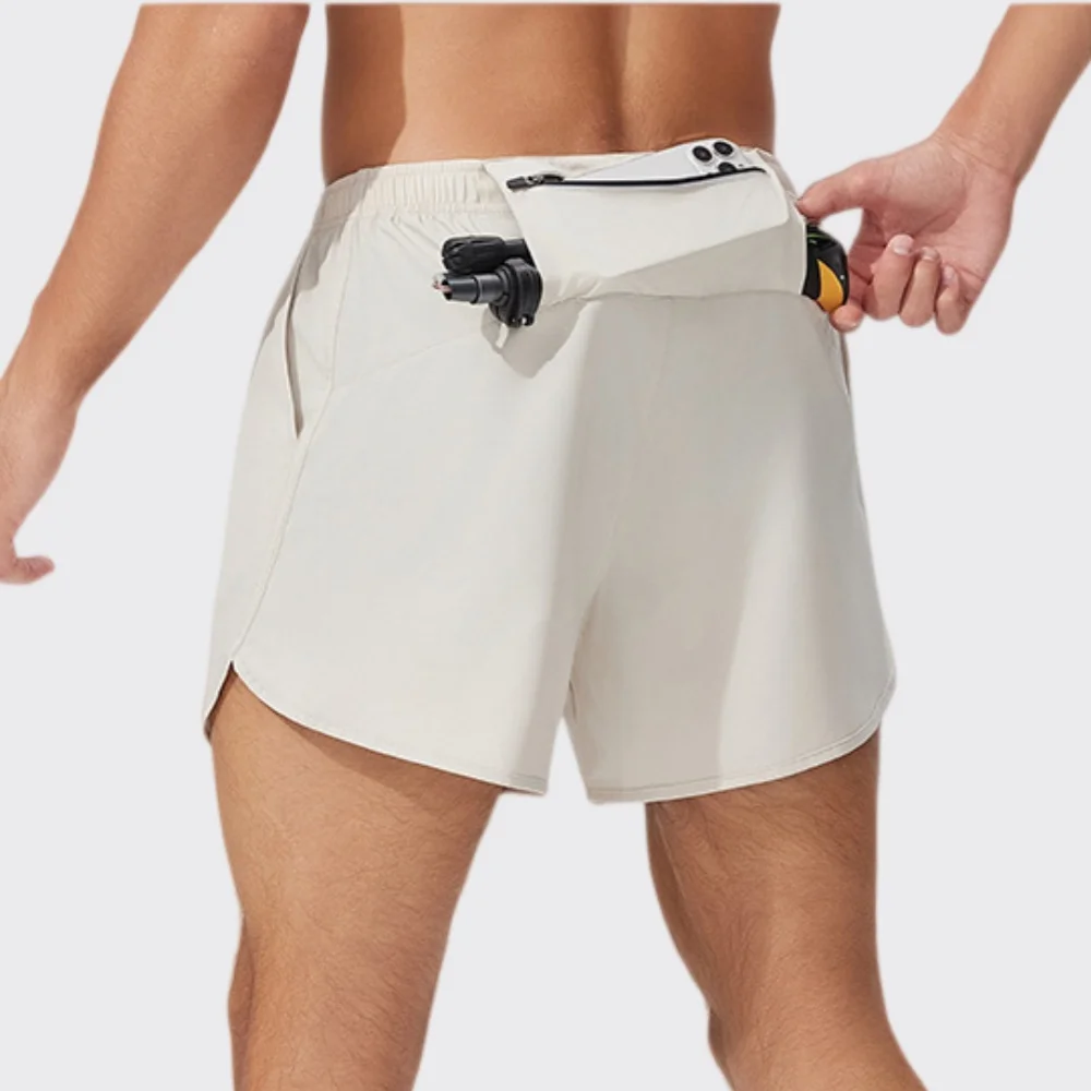 Quick-drying Training Sport Shorts for Men Solid Color Fitness Running Shorts Summer Breathable Workout Beach Casual Short Pants
