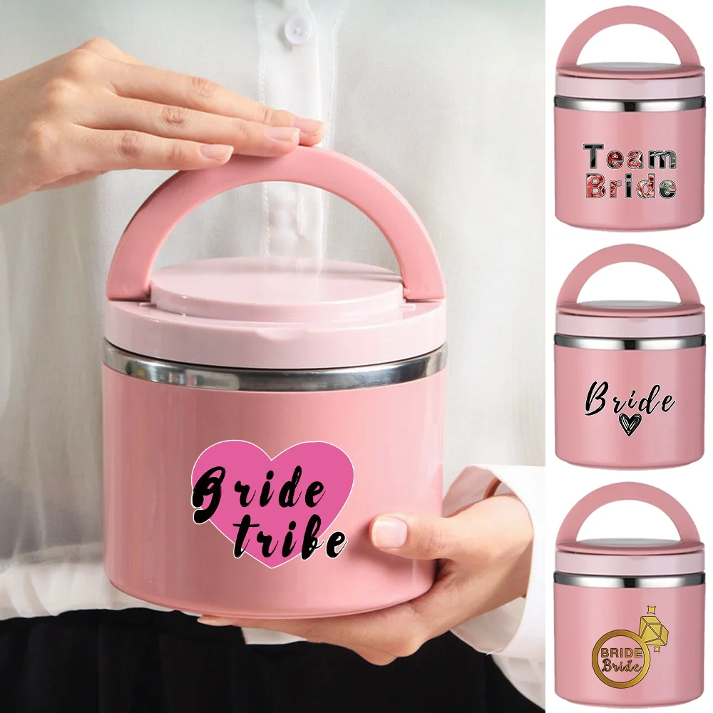 

Thermal Jar Insulated Soup Cup Portable Bride Pattern Children Students Office Bento Box Single Layer Picnic Storage Lunch Box