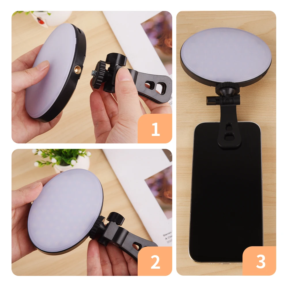 Mini Selfie Fill Light Clip For Mobile Phones Computers On LED Lights 4000mAh Rechargeable monocolour Modes Brightness Fill lamp
