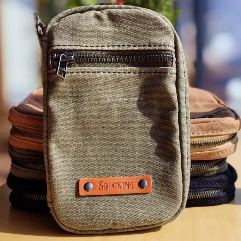 Handmade Canvas Storage Bag Zipper A6 Loose Leaf Notebook Painting Note Taking  Journal  Wallet  Large Capacity Pancake Bag view 3