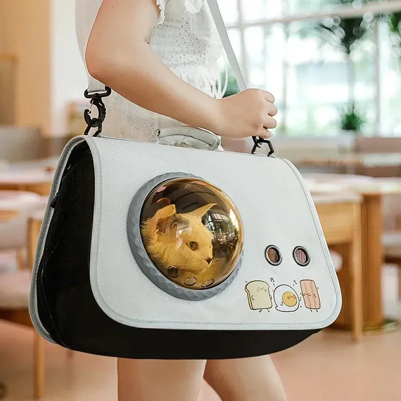 Portable Foldable Shoulder Bag Pet Space Capsule Suitcase for Cats Petkit Backpack Transport Transparent Supplies Conveyor Cat