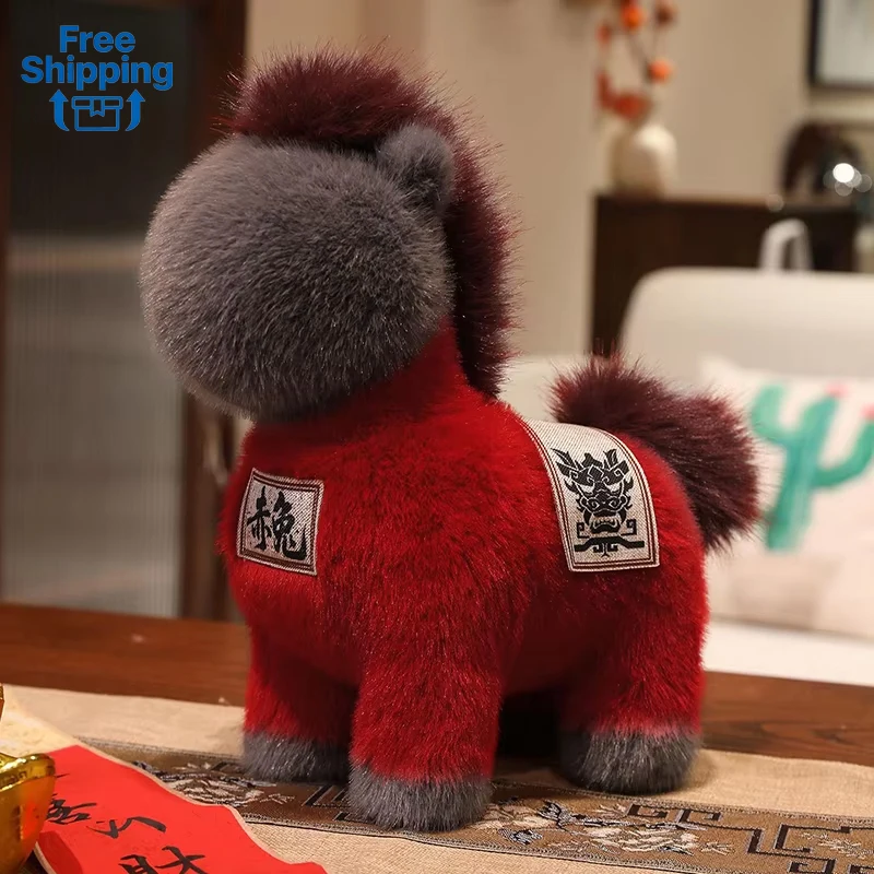 

2026 Year of The Horse Mascot Plush Toy Dopamine Home Decoration Chinese New Year Red Horse Doll Lucky Charm Girls Perfect Gifts