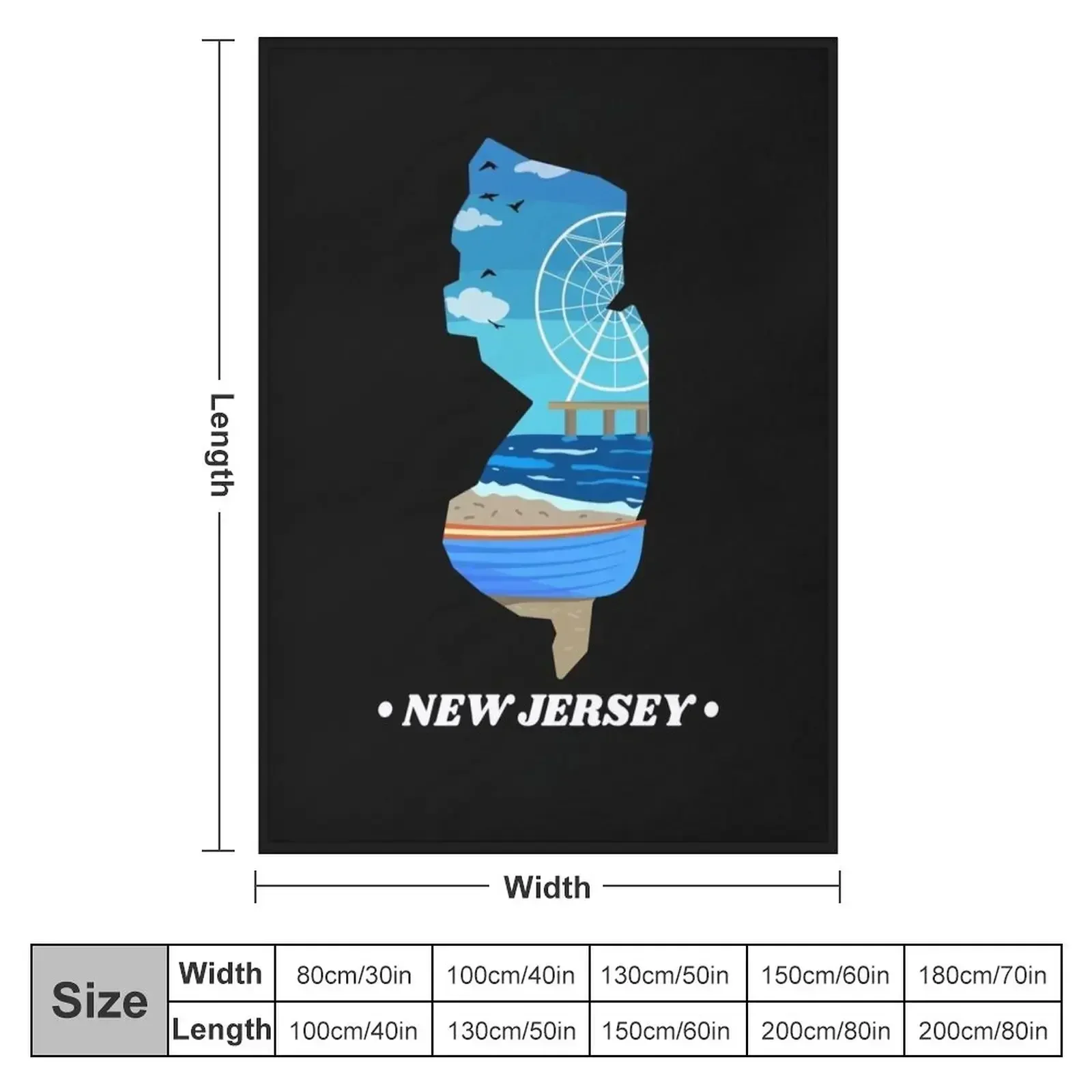 State of New Jersey Throw Blanket For Sofa Thin manga Summer decorative Large Plaid on the sofa Blankets