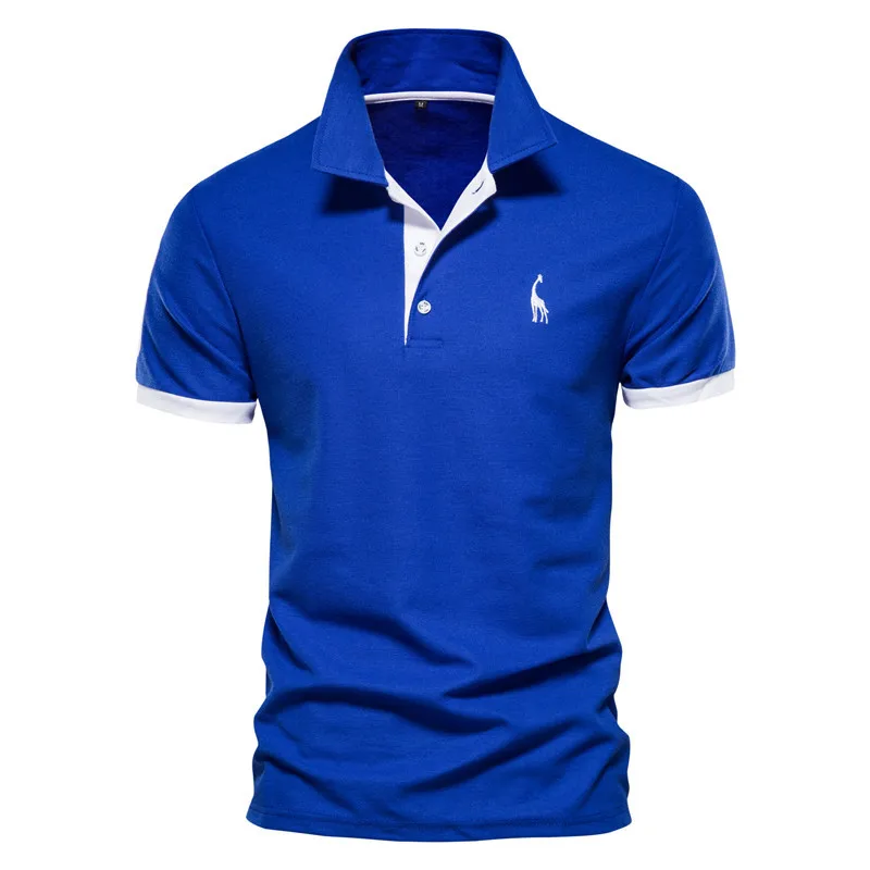 New Embroidery Mens Short Sleeve Polo Shirt Casual Solid Color Slim Fit Mens Polos New Summer Fashion Brand Men Clothing