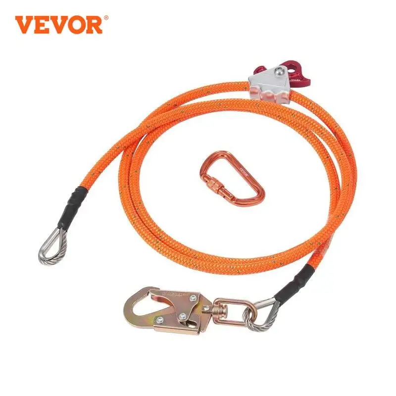 VEVOR 16/12.7mm Steel Core Flipline Arborist Flipline for Tree Climbing 30KN Breaking Tension for Fall Protection Tree Climber