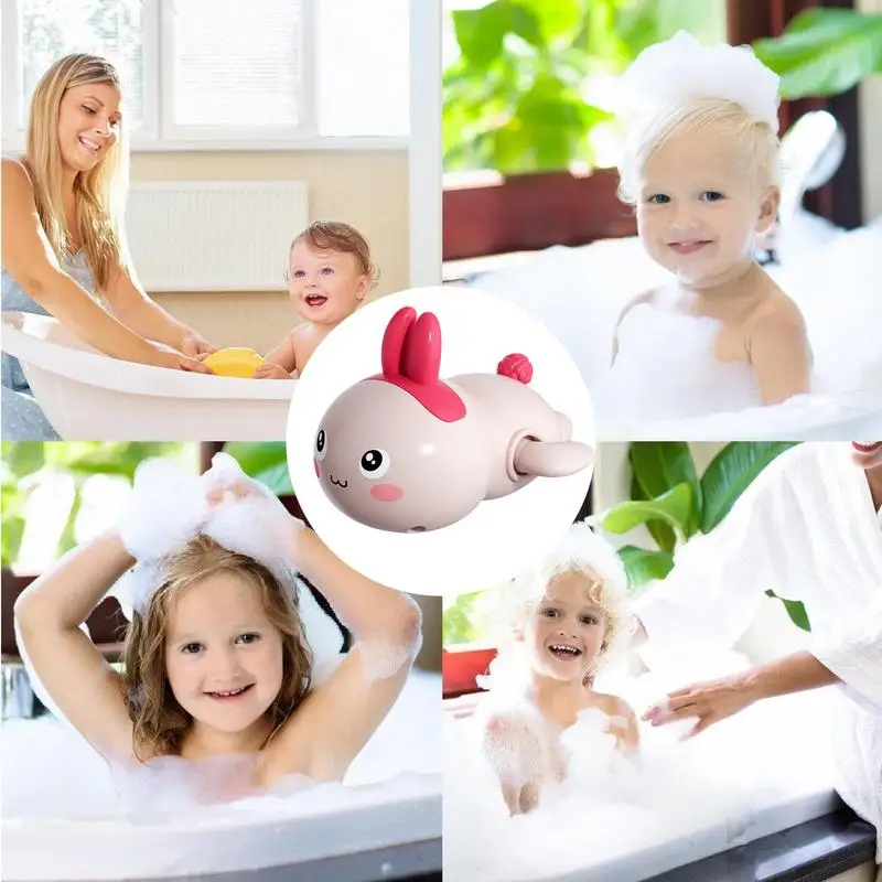 Juguetes de baño impermeables para niños pequeños, piscina flotante, conejos, juguetes de baño, bañera, juguetes de agua para niños pequeños