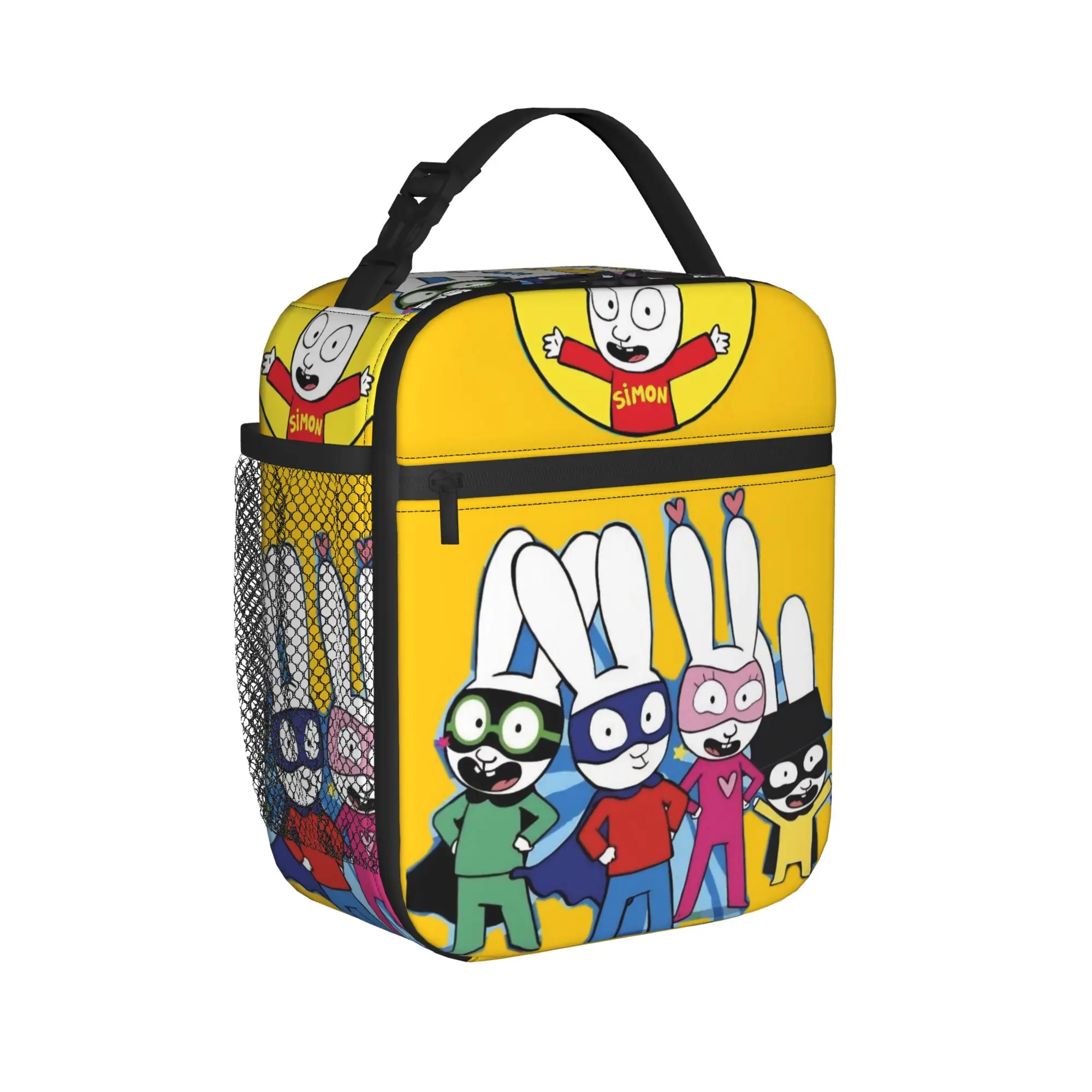 Simon Super Rabbit Insulated Lunch Bag for Men Women  Food Bag Portable Cooler Thermal Bento Box For Picnic