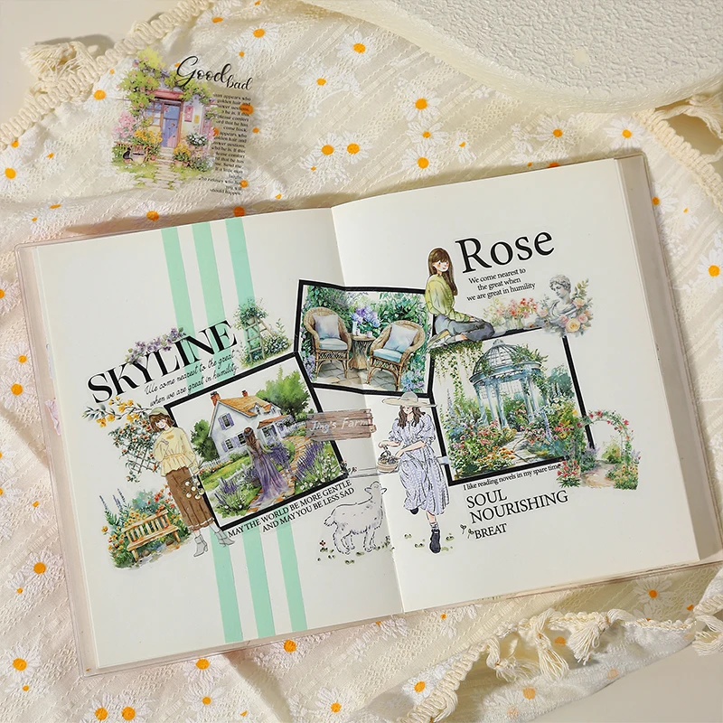 مجلة GO 45 قطعة حديقة في نهاية المدينة ملصقات للبطاقات الحرفية صنع المجلات سكرابوكينغ ديكور المناظر الطبيعية الشارات #5
