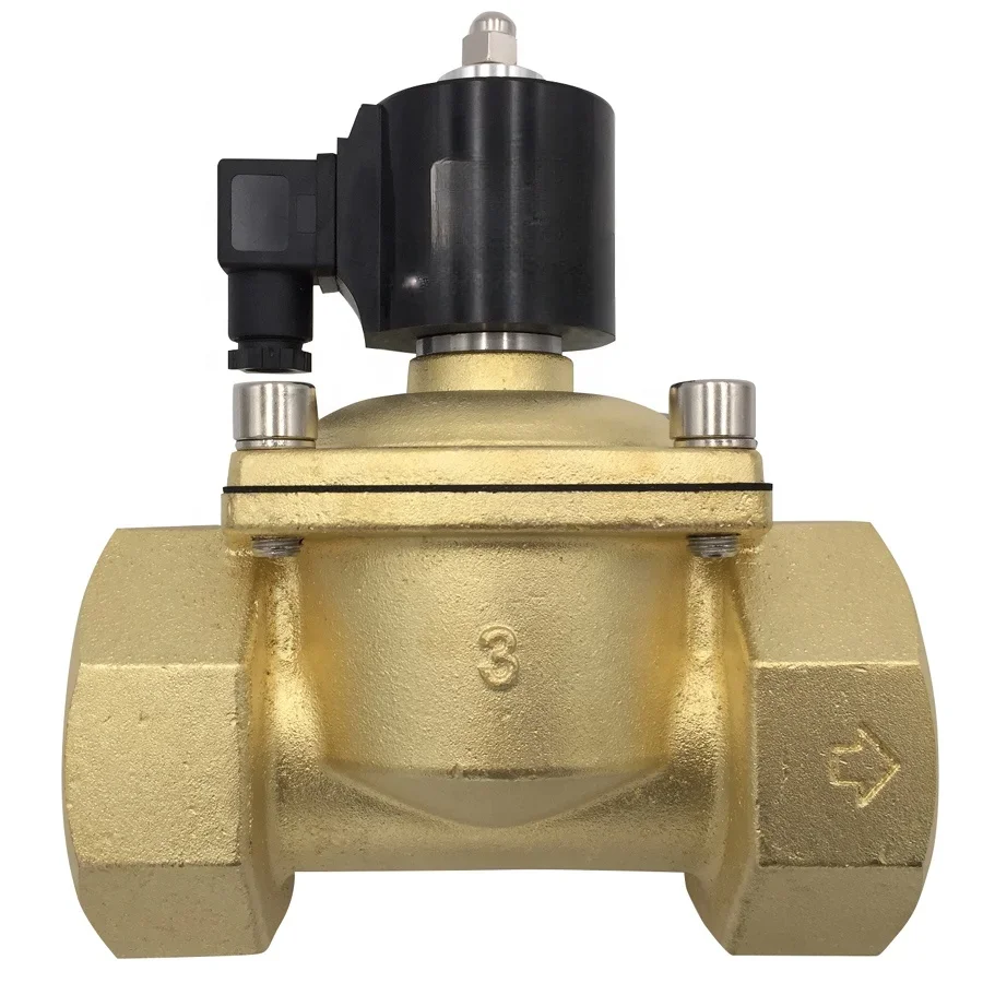 2W800-80 type 2way 3inch brass water solenoid valve with connector coils