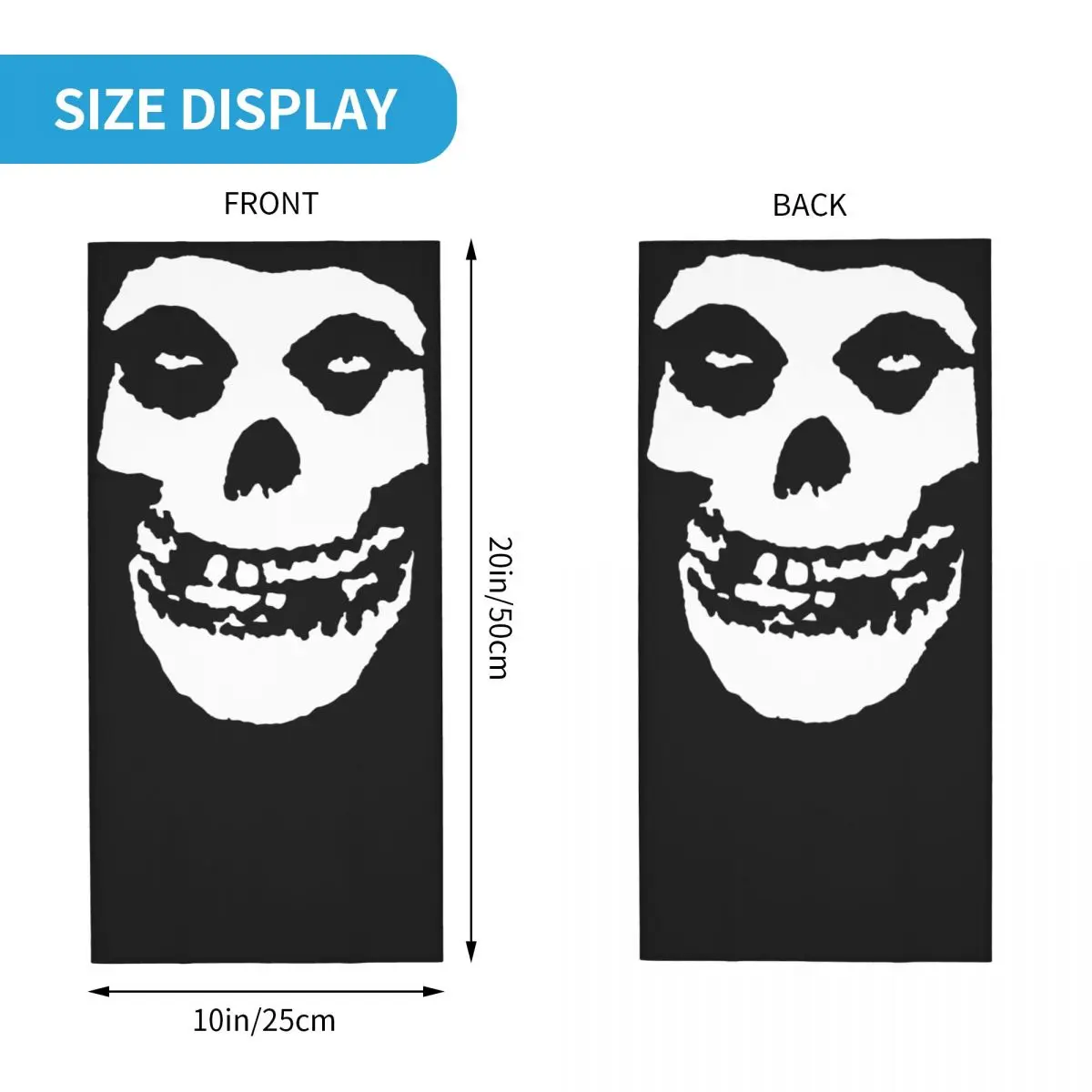 Skull Misfits Bandana Neck Cover Printed Balaclavas Magic Scarf Multi-use Headband Outdoor Sports Unisex Adult Breathable