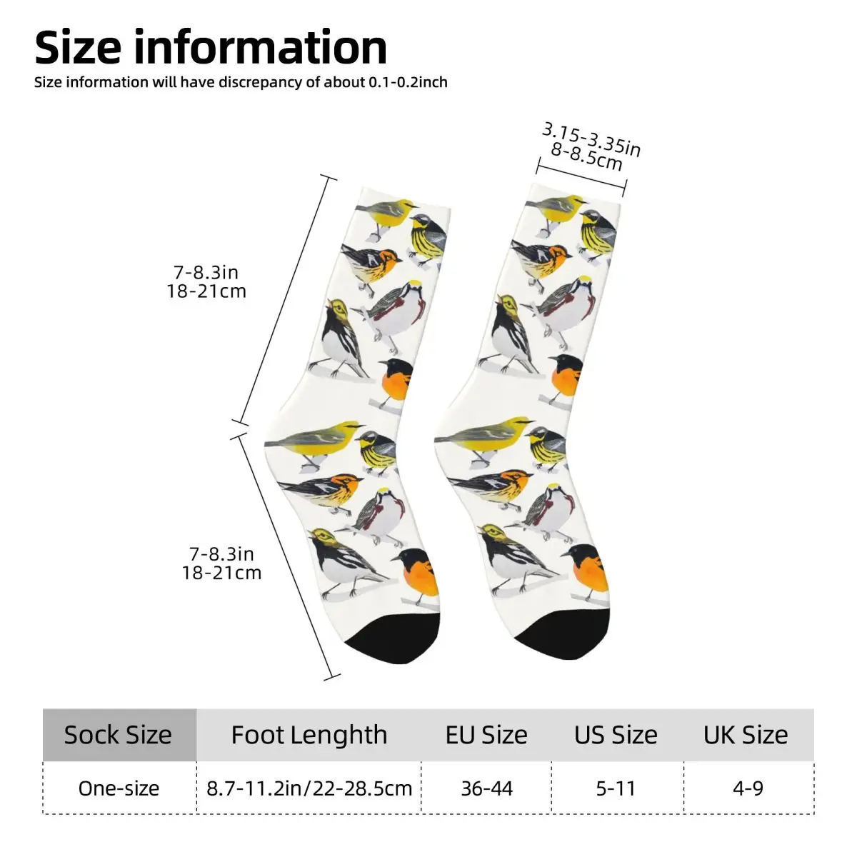 All Seasons Crew Stockings Various Birds Sparrow Pattern Socks Crazy Hip Hop Long Socks for Men Women Valentine's Day Gifts