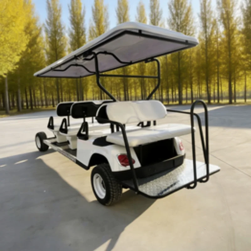 

Лучшая цена на 6-местный электрический гольф-кар для бездорожья с превосходным качеством и сиденьями с коричневой обивкой, специально для туристических объектов