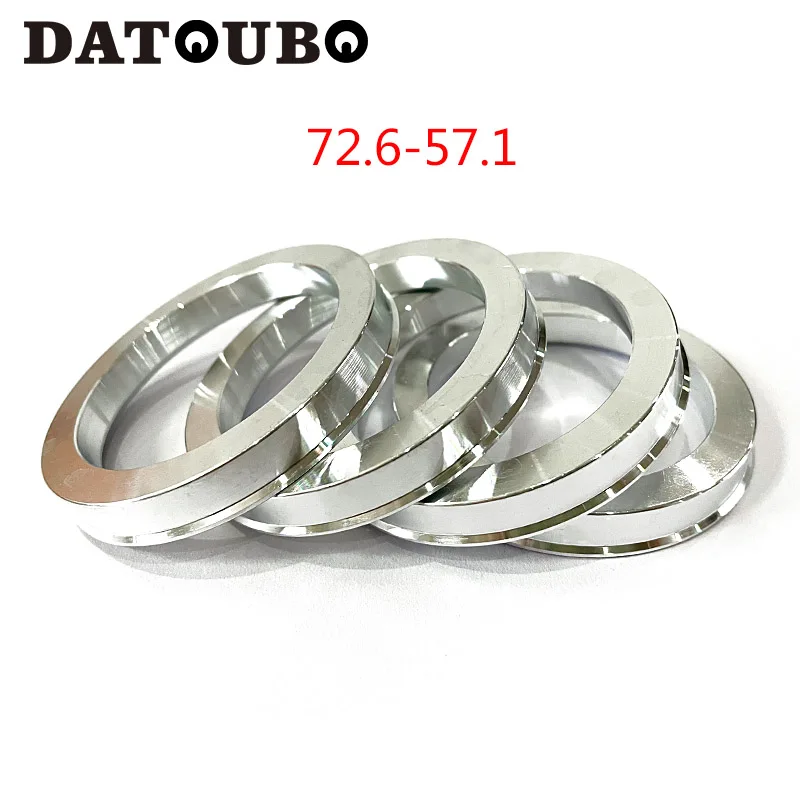 DATOUBO 4 قطعة الألومنيوم سيارة محور عجلات خواتم مركزية 72.6 مللي متر-57.1 مللي متر. 72.6 إلى 57.1 محور خواتم المركزية ، 57.1 مللي متر ID Hub خواتم.