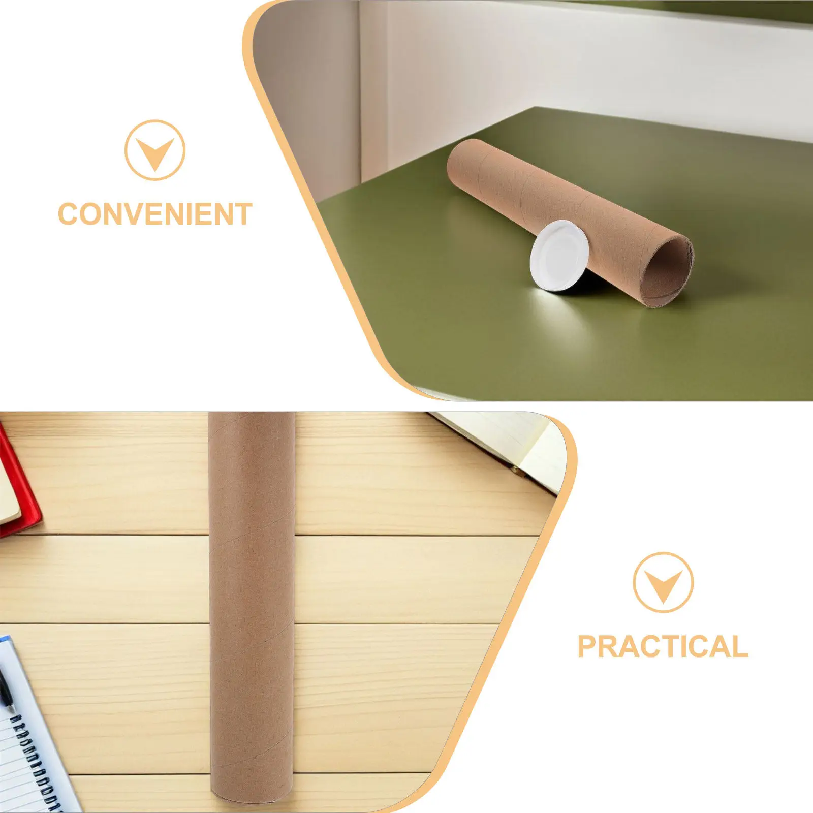 4Pcs Kraft Paper Mailing Tubes Heavy Duty Poster Tubes Organizer Storage Tube Secure Shipping Document Holder Cardboard Tube view 5