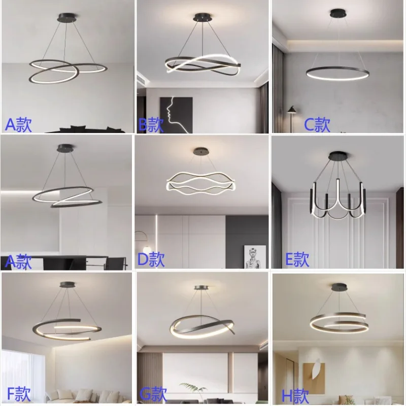 LED Ring Hanging Teto Lâmpadas, Iluminação interior, Sala de estar Pingente Luzes, Decoração Home Moderna, Sala de jantar