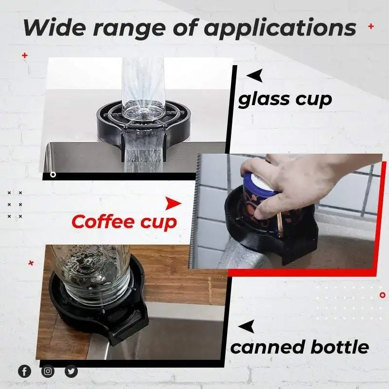 Sueea® Automatic Glass Rinser Automatic Cup Washer Bar Glass Rinser Coffee Pitcher Wash Cup Tool Kitchen Sink Accessories