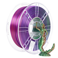 Three color PLA filament for 3D printers, multi-color extruded PLA, 1.75mm, 1kg/2.2lb, green purple copper