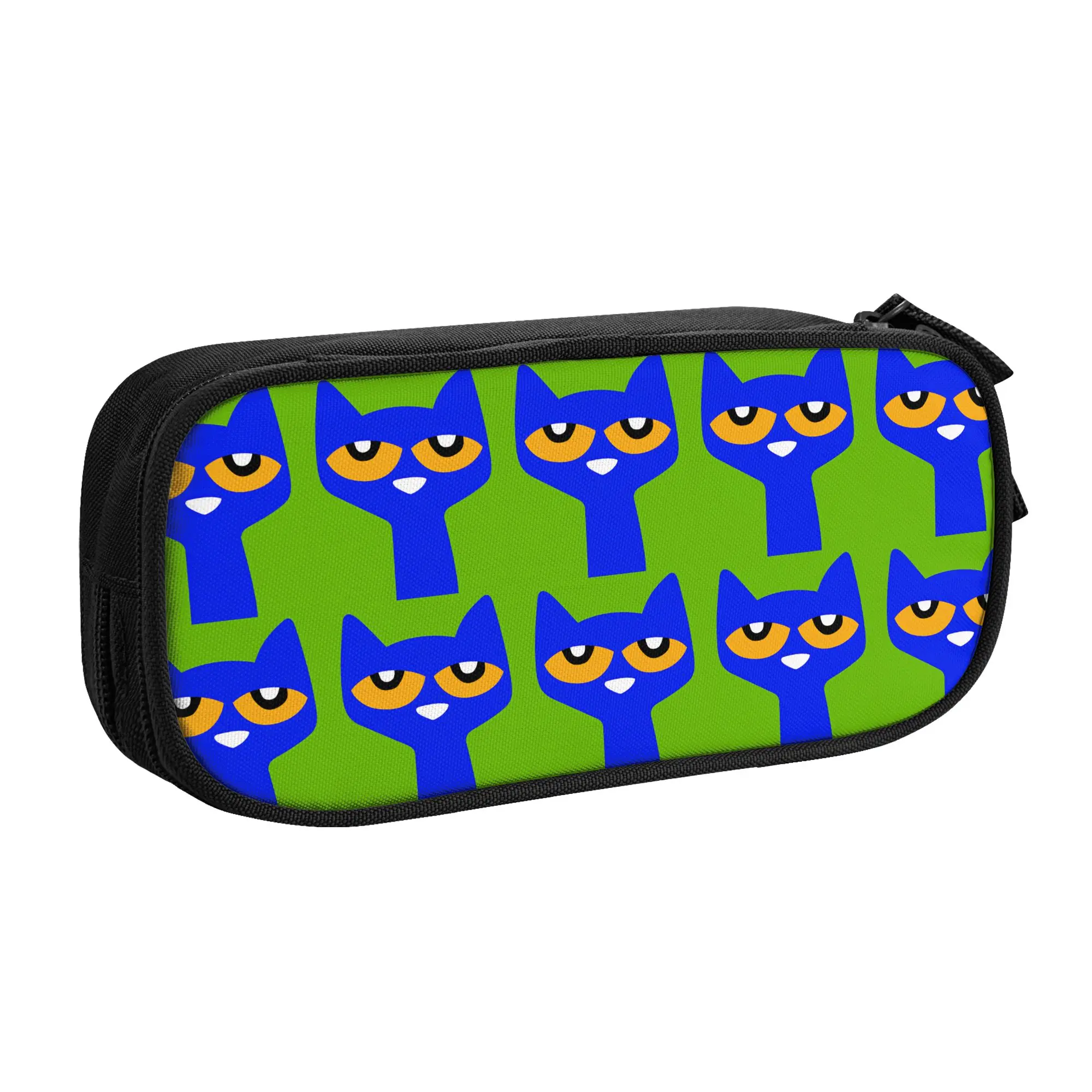 Lovely Pencil Case Petes the cat Blue Cat Pencil Pouch  School Pencil Cases Child Double Layer Design School Stationery