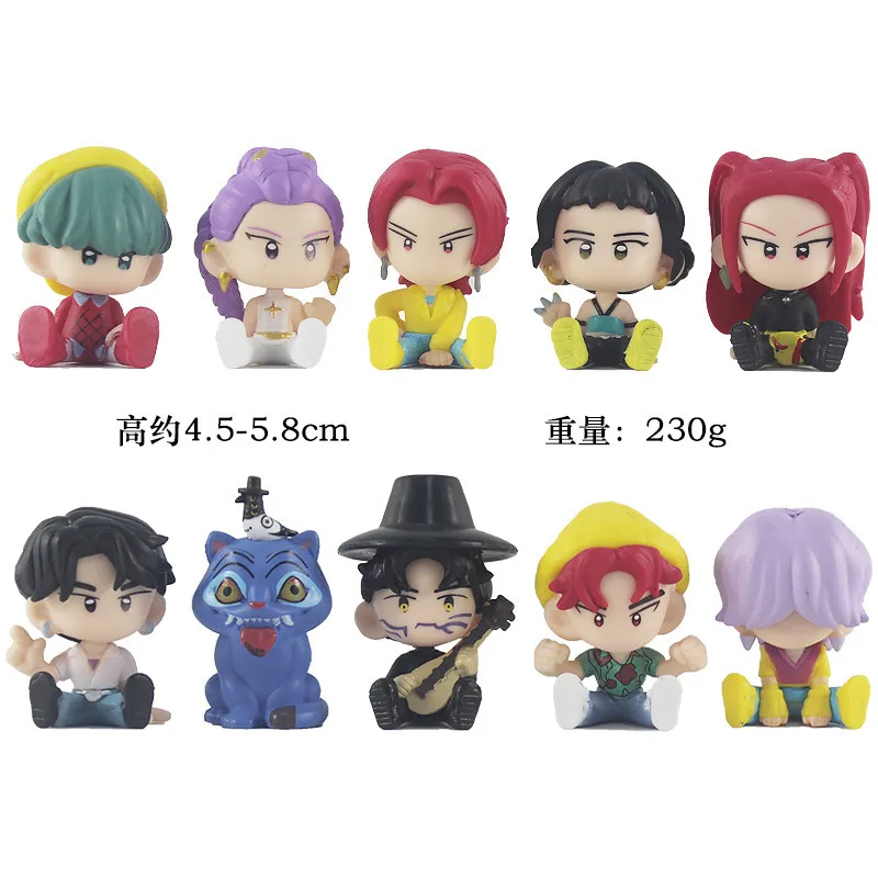 10 pezzi Demon Hunter Witch Figure Bag Mistero Anime Doll Set Simpatico cartone animato da collezione per bambini Modelli Bambole da collezione in sacco