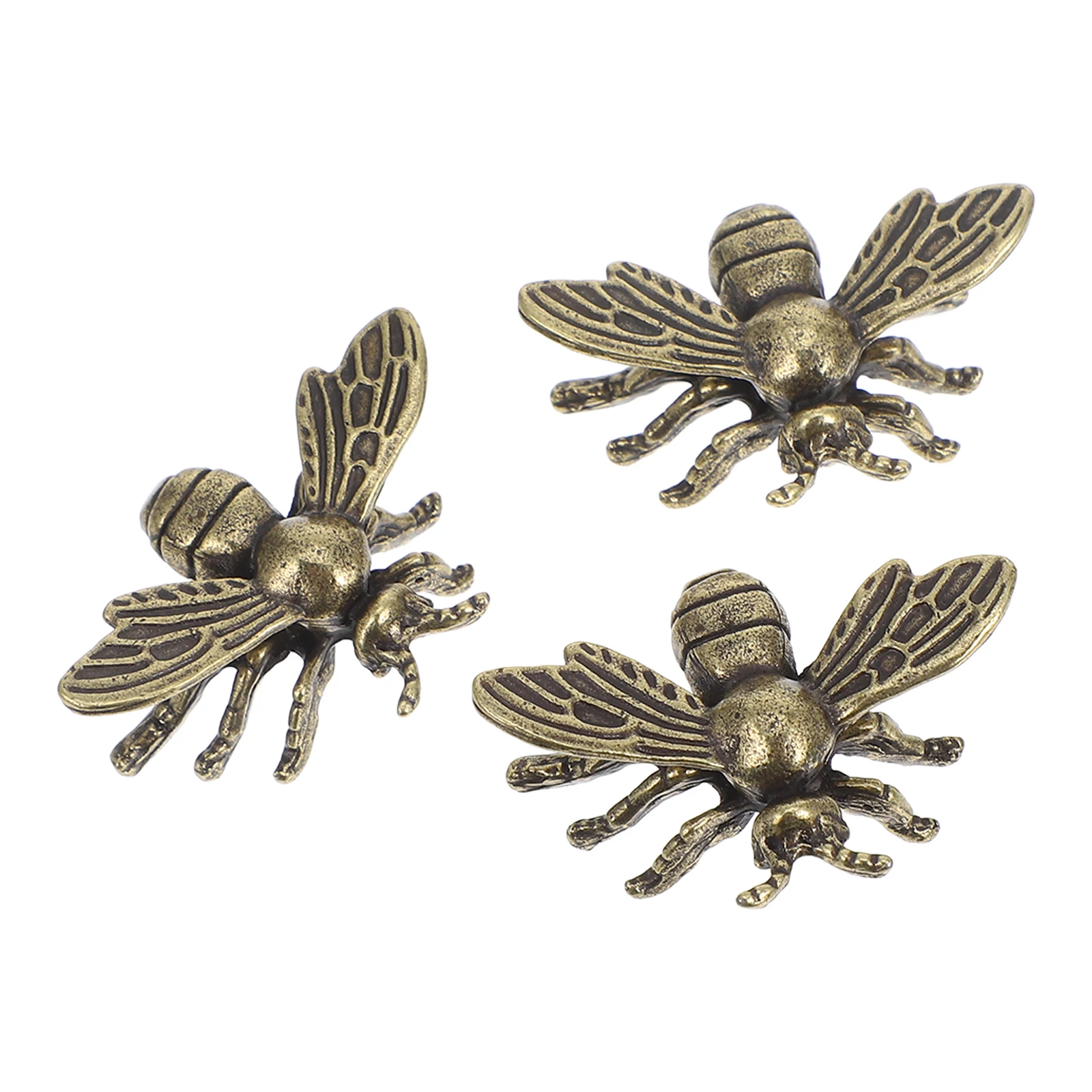 

3pcs Decorations Vintage Brass Figurines Shaped Statues for Home Office Desk Living Room Accessories