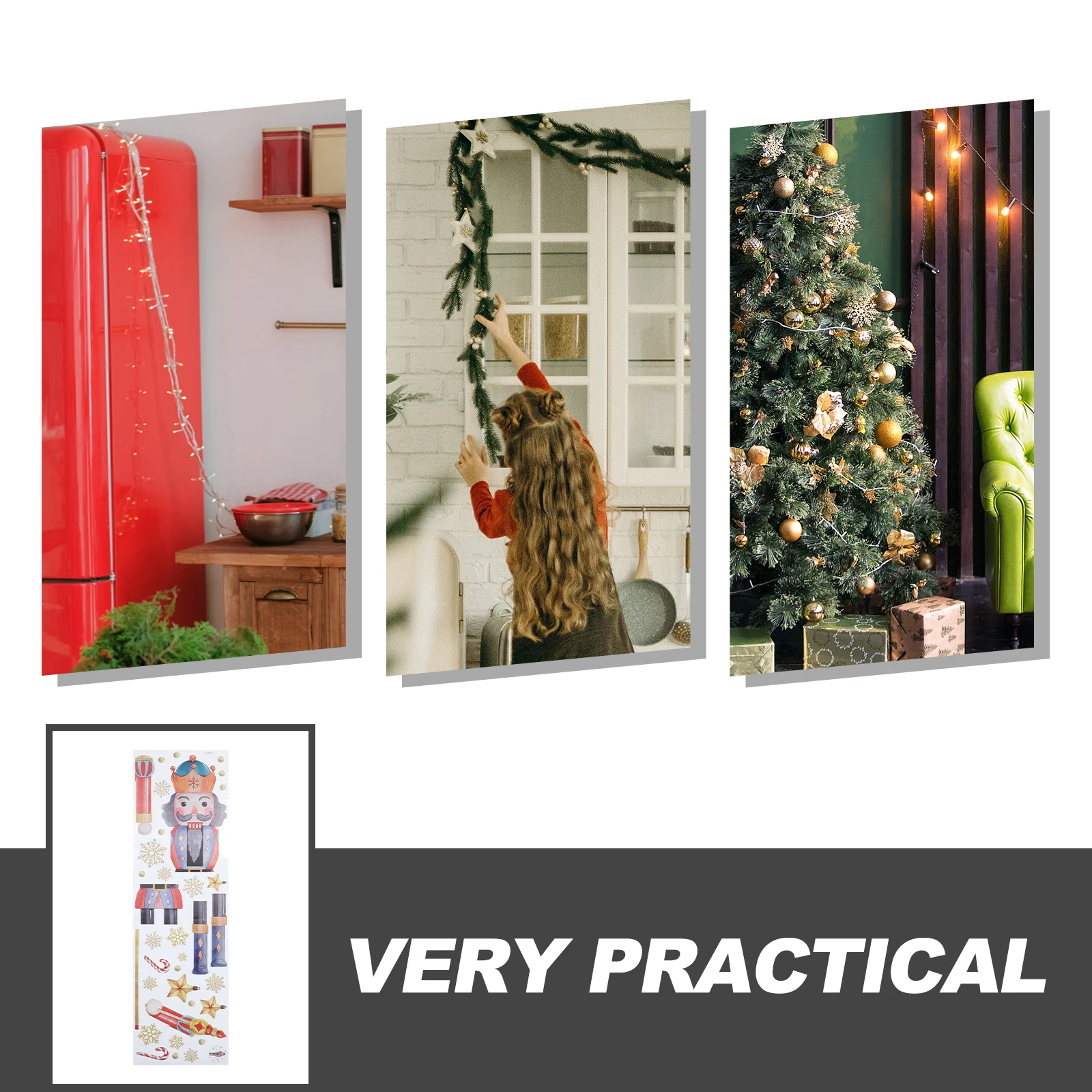 

Nutcracker Stickers Christmas Door Window Decorations Clings Wall Decals Mirror Holiday Dcor Nutcrackers Pvc Classroom sticker