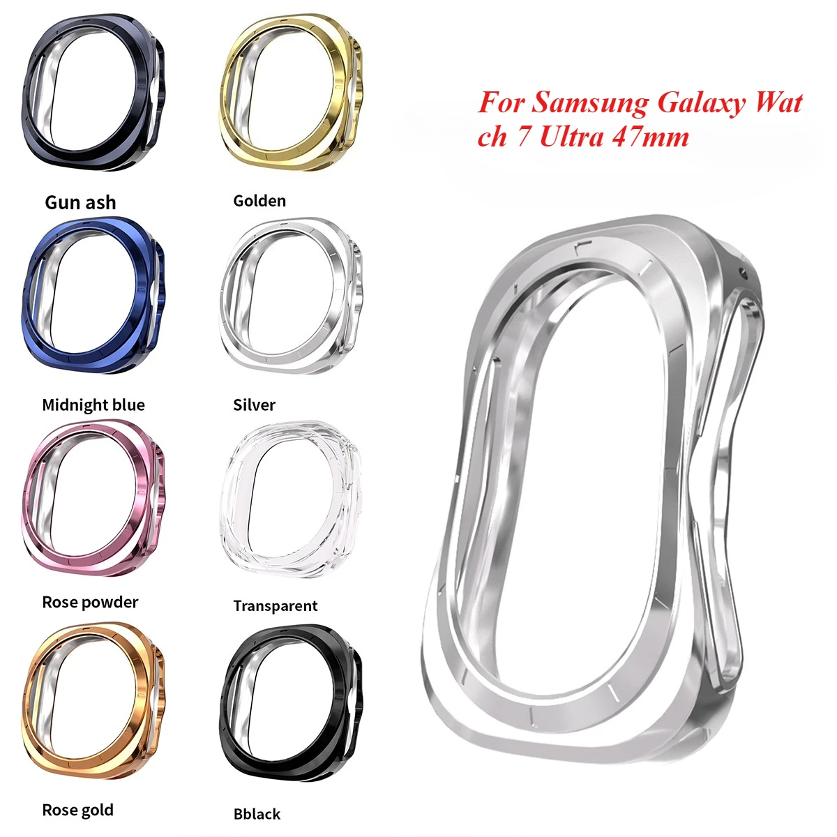 TPU Plated Case Cover for Samsung Galaxy Watch 7 Ultra 47mm Waterproof and Scratch Resistant Case Cover for Galaxy Watch 7 Ultra