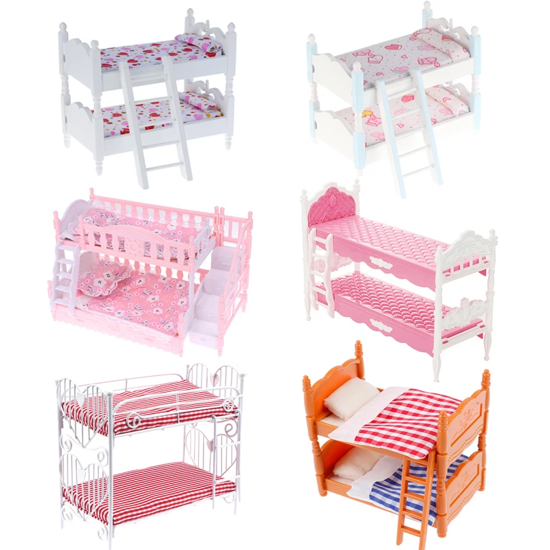 

1:12 Dollhouse Miniature Bunk Bed Doll House Bedroom Furniture Doll House Accessories New