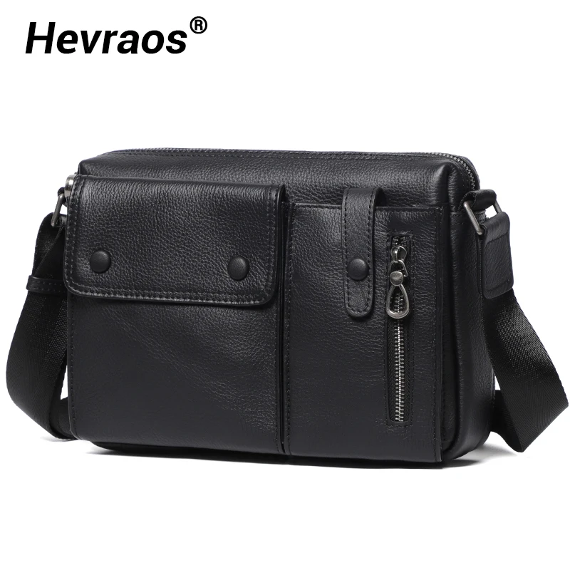 Natural Leather Men's Shoulder Bag Casual Crossbody Bag Genuine Leather Boys Fashion Bags Male Messenger Bags For Ipad Flap