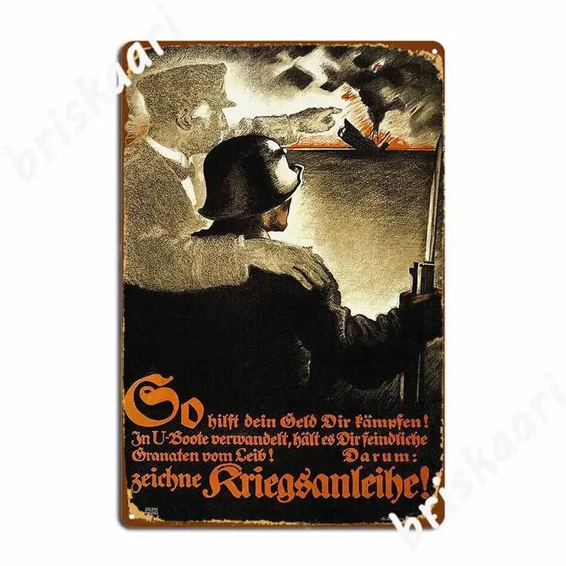 Wwi Bond Drive U bateaux garder l'ennemi Grenades loin Plaque métallique affiche Vintage Garage personnalisé cinéma personnalisé étain signe affiche