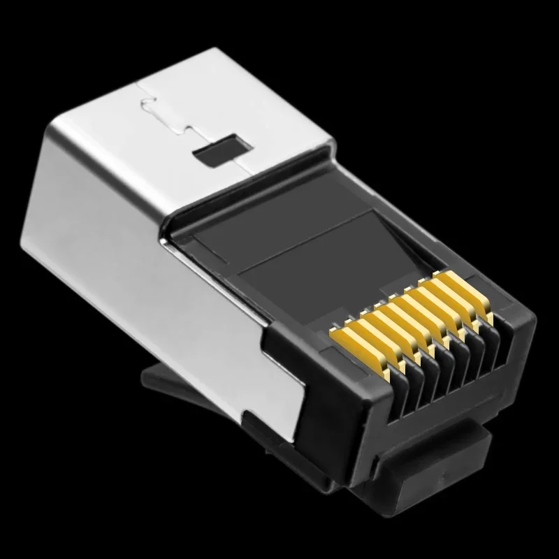 CNCOB Cat6 8p8c 50u позолоченный кабельный разъем из четырех частей Ethernet модульный сетевой разъем Cat6A rj45 компьютерный кристаллический разъем