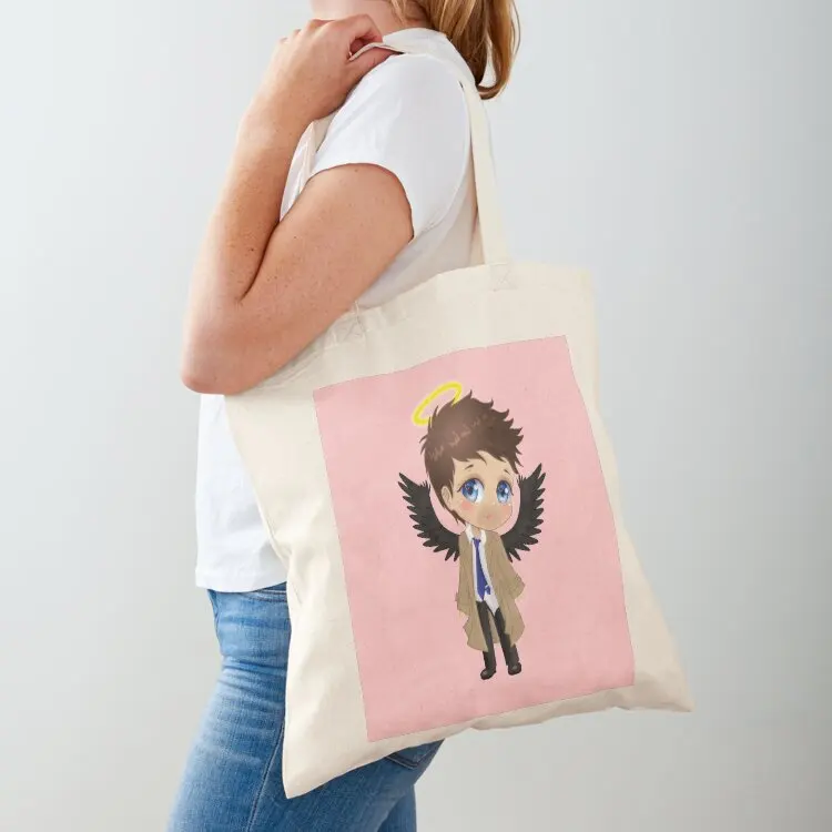 Supernatural Castiel Chibi Tote Bag shopping bag Cloth bag tote university eco pack