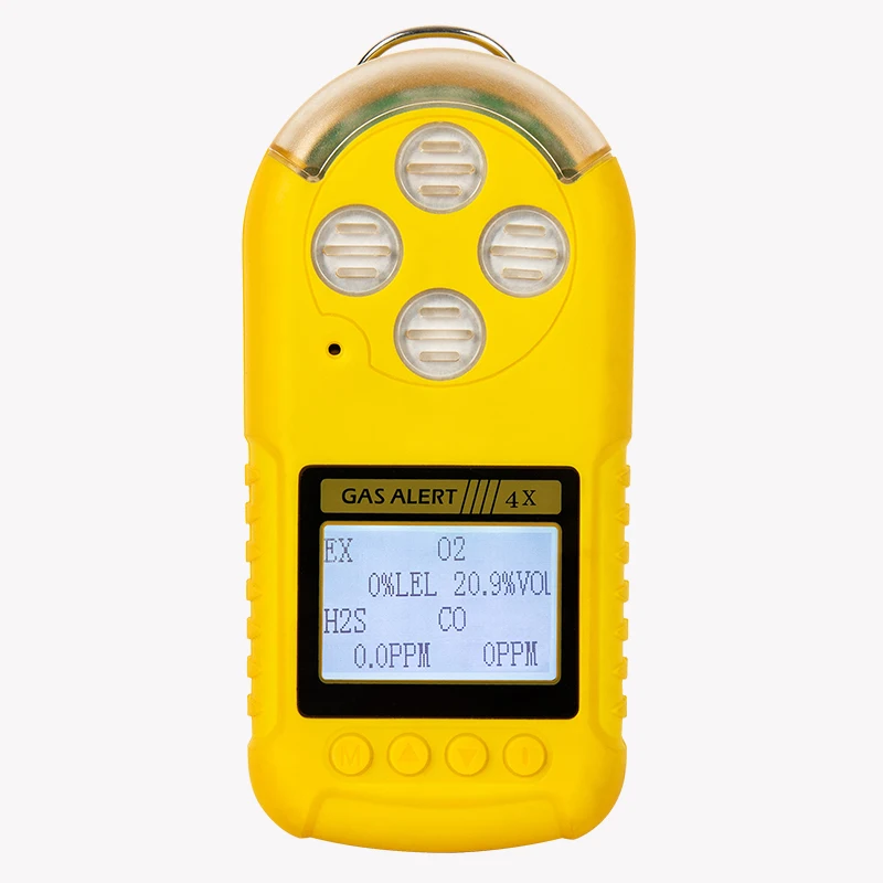 Ondergrondse mijnbouw 4-in-1 multi-detectoren testapparatuur Methaan lel o2 co2 h2s draagbare multi-gas video-display-analysator