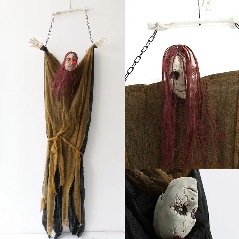 

Hanging Ghost Pendant Halloween Ghost Festival Hanging Decoration Ghost House Witch Decorations Can Shine Sound Props