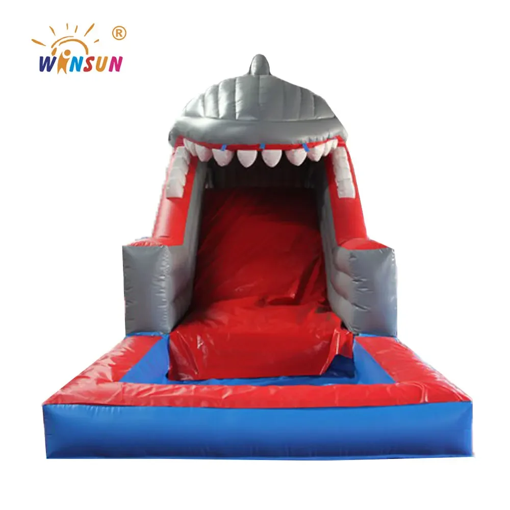 Small water slides backyard inflatable commercial water slide with pool inflatable shark water slide