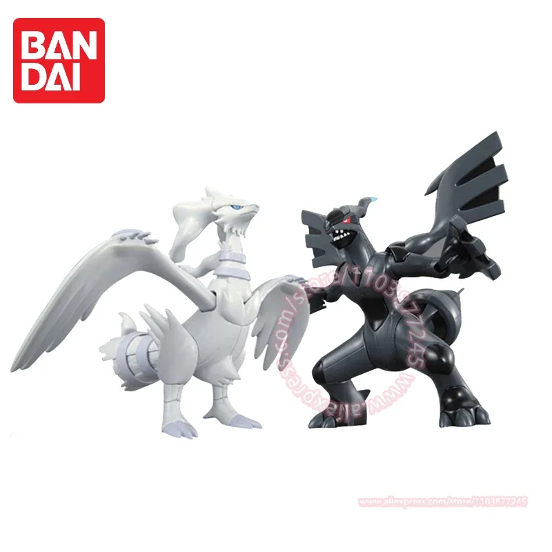 BANDAI Pokemon Evolution Series Black and White God Beast Zekrom Reshiram Assembled Model Children Toy Birthday Gift Peripheral