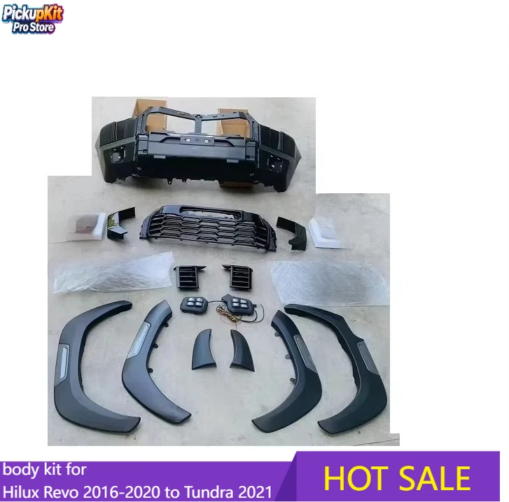 

High Quality Pickup Truck Body Kit Bumper for Hilux Revo Rocco 2016-2020 Upgrade to Tundra 2021 Style